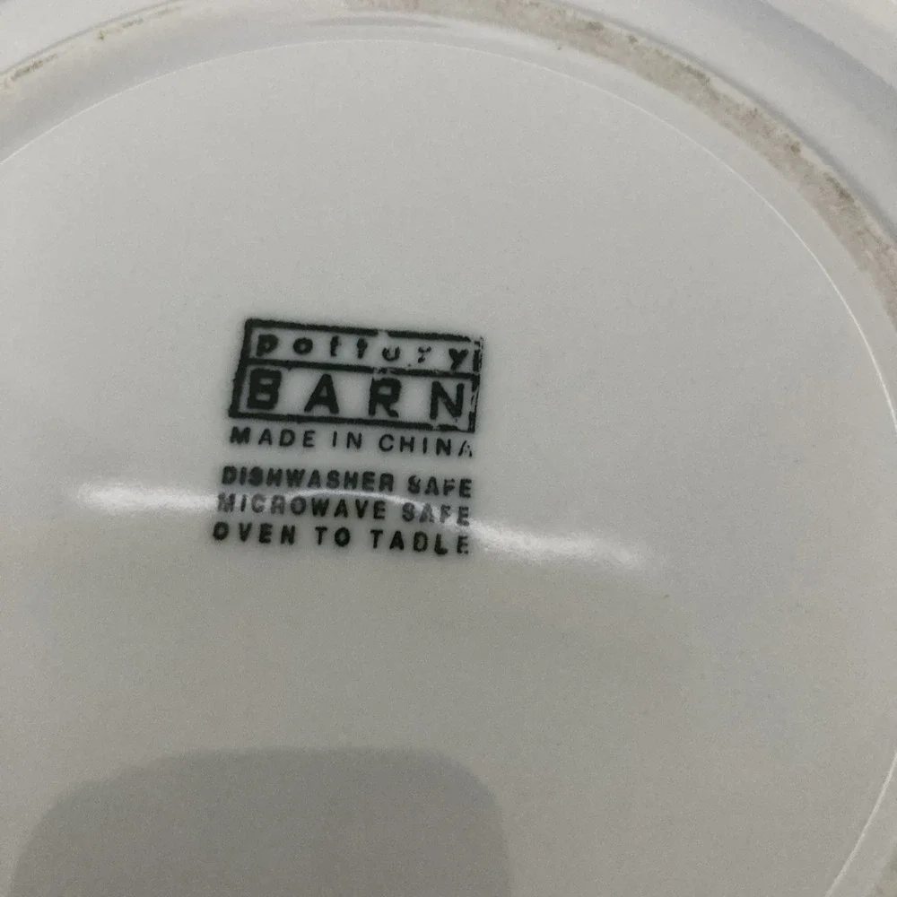 VTG Pottery Barn White Du Jour Suppertime 7 3/4